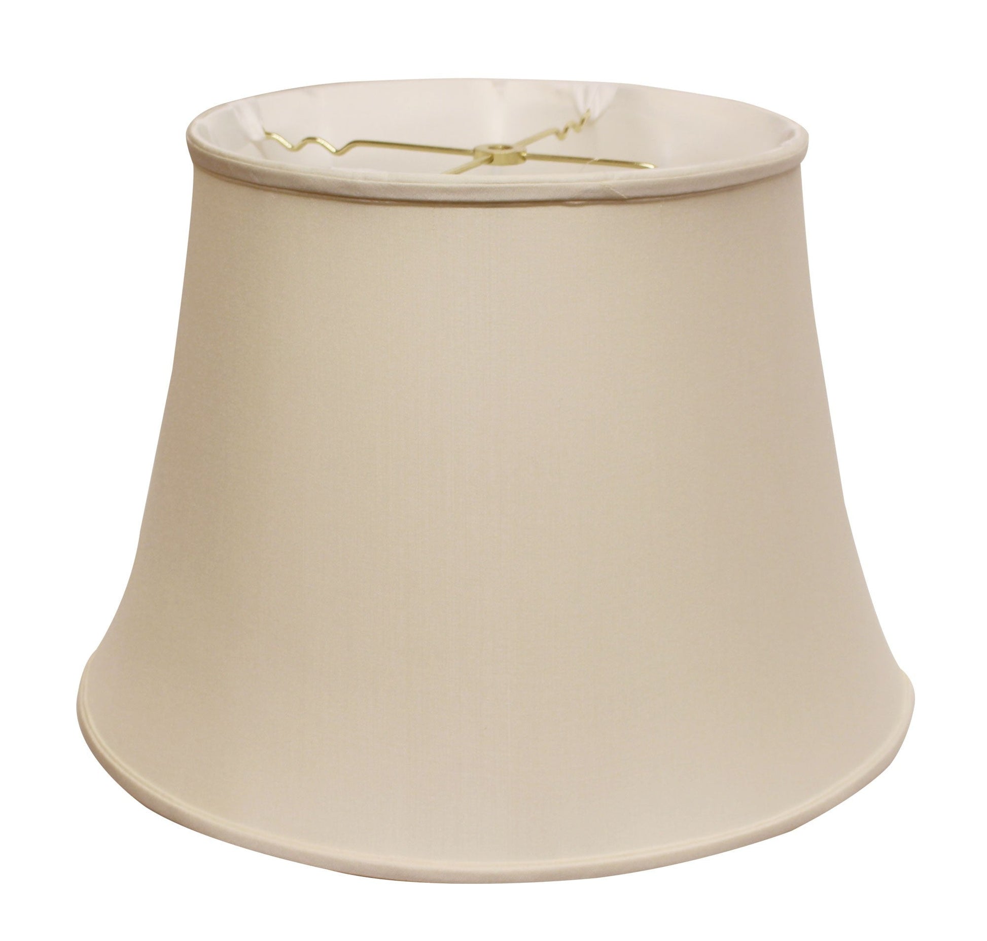 HomeRoots 16" Sloped Euro Bell Pongee Shantung Lampshade in Beige Finish