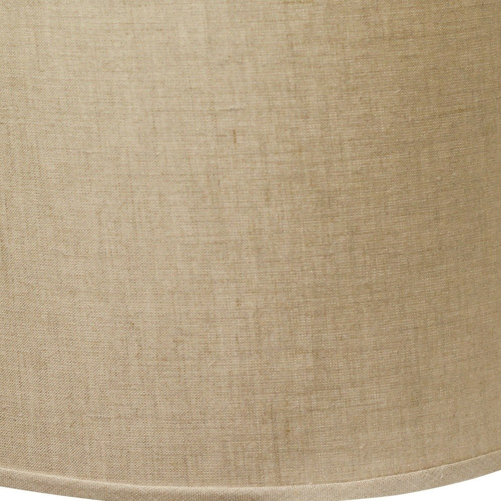 HomeRoots 16" Throwback Drum Linen Lampshade in Dark Wheat Finish