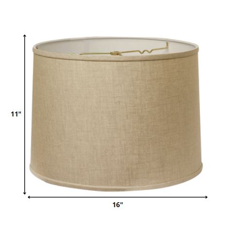 HomeRoots 16" Throwback Drum Linen Lampshade in Dark Wheat Finish