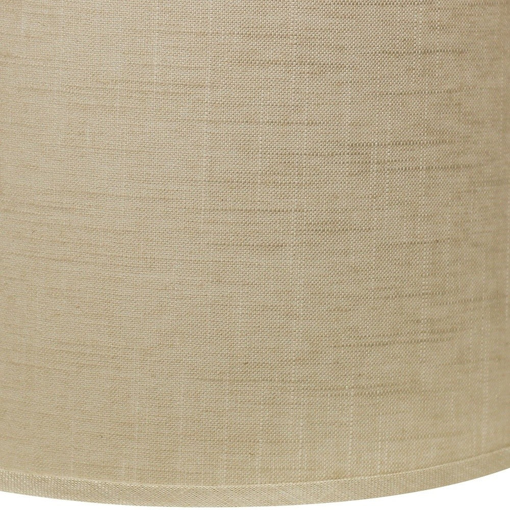 HomeRoots 16" Throwback Drum Linen Lampshade in Light Wheat Finish