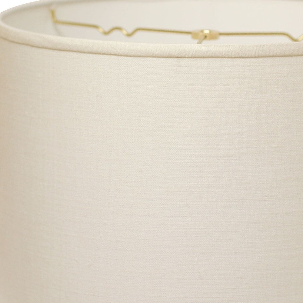 HomeRoots 16" Throwback Drum Linen Lampshade in White Finish