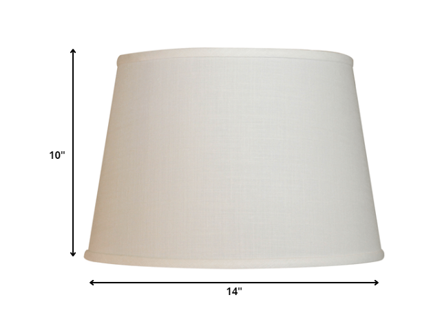HomeRoots 16" Throwback Drum No Slub Lampshade in Ivory Finish