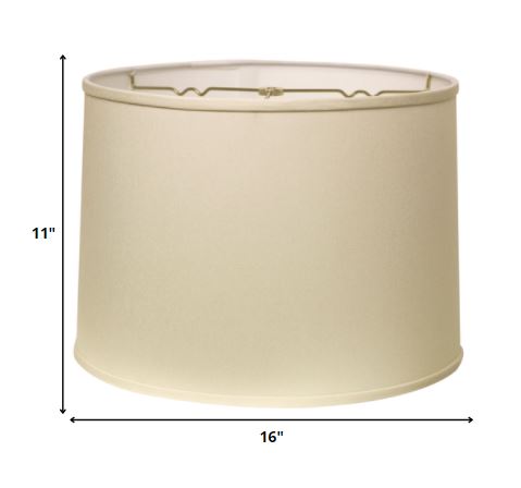 HomeRoots 16" Throwback Drum No Slub Lampshade in White Finish