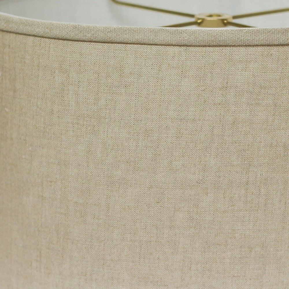 HomeRoots 16" Throwback Oval Linen Lampshade in Dark Wheat Finish