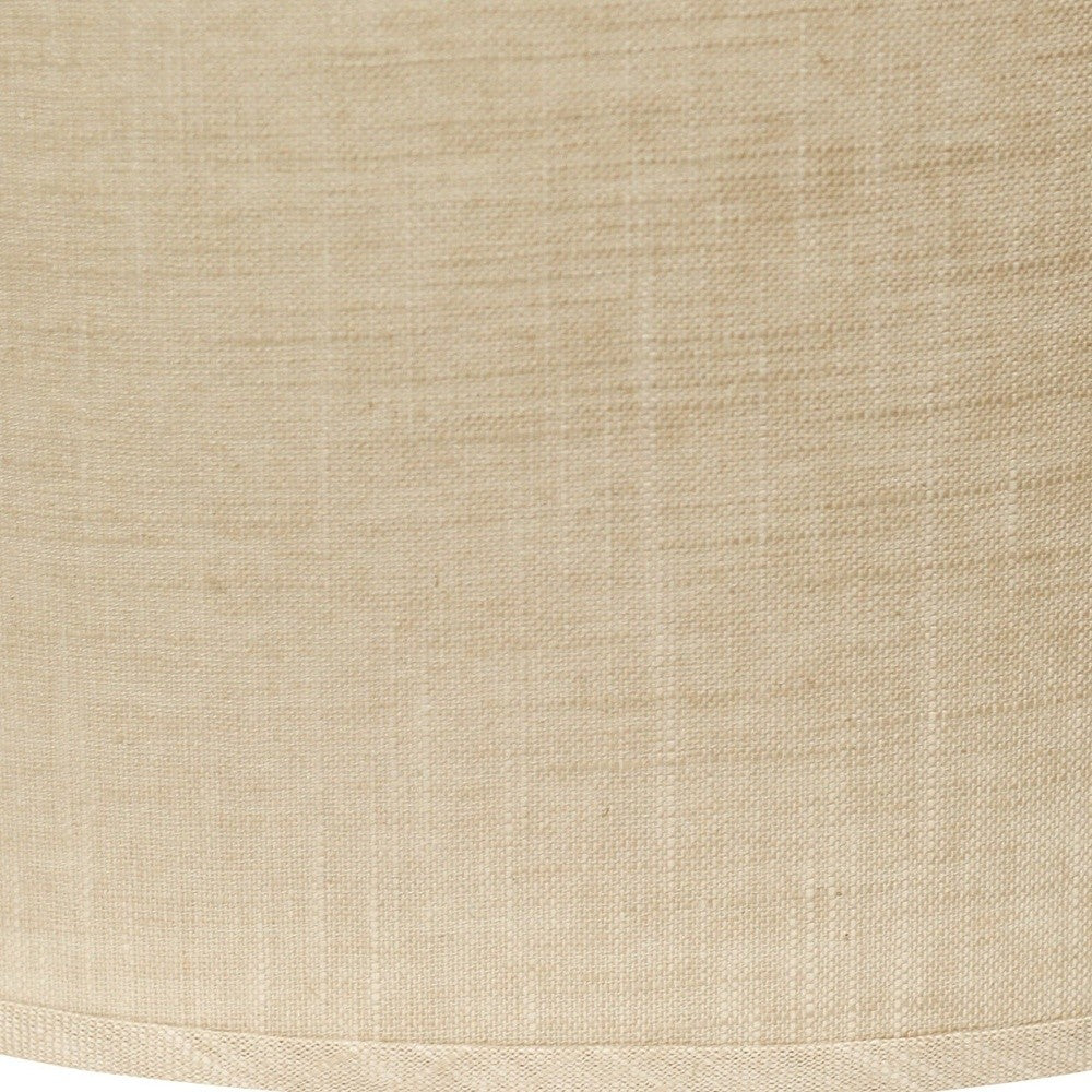 HomeRoots 16" Throwback Oval Linen Lampshade in Light Wheat Finish