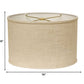 HomeRoots 16" Throwback Oval Linen Lampshade in Light Wheat Finish