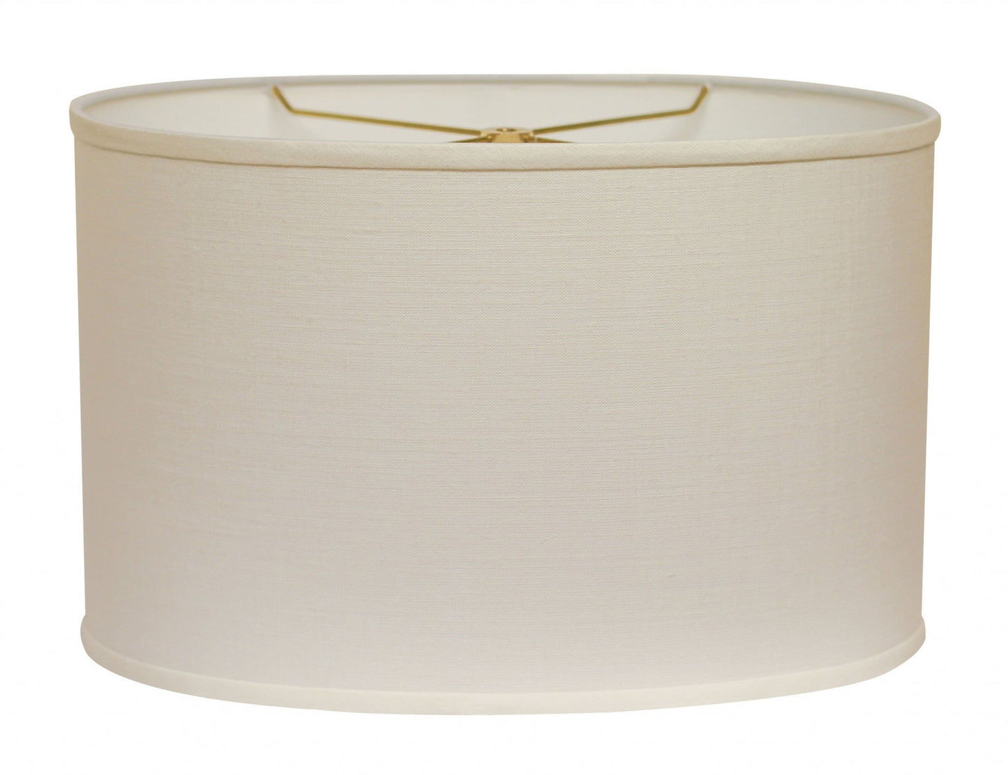 HomeRoots 16" Throwback Oval Linen Lampshade in White Finish