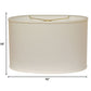 HomeRoots 16" Throwback Oval Linen Lampshade in White Finish