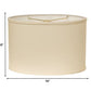 HomeRoots 16" Throwback Oval No Slub Lampshade in Ivory Finish