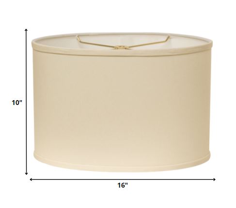 HomeRoots 16" Throwback Oval No Slub Lampshade in Ivory Finish