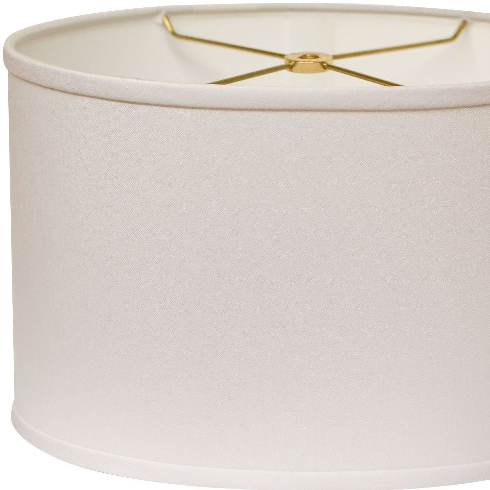 HomeRoots 16" Throwback Oval No Slub Lampshade in White Finish