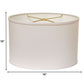 HomeRoots 16" Throwback Oval No Slub Lampshade in White Finish