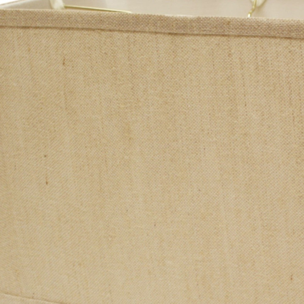 HomeRoots 16" Throwback Rectangle Burlap Lampshade With Golden Fiber Finish
