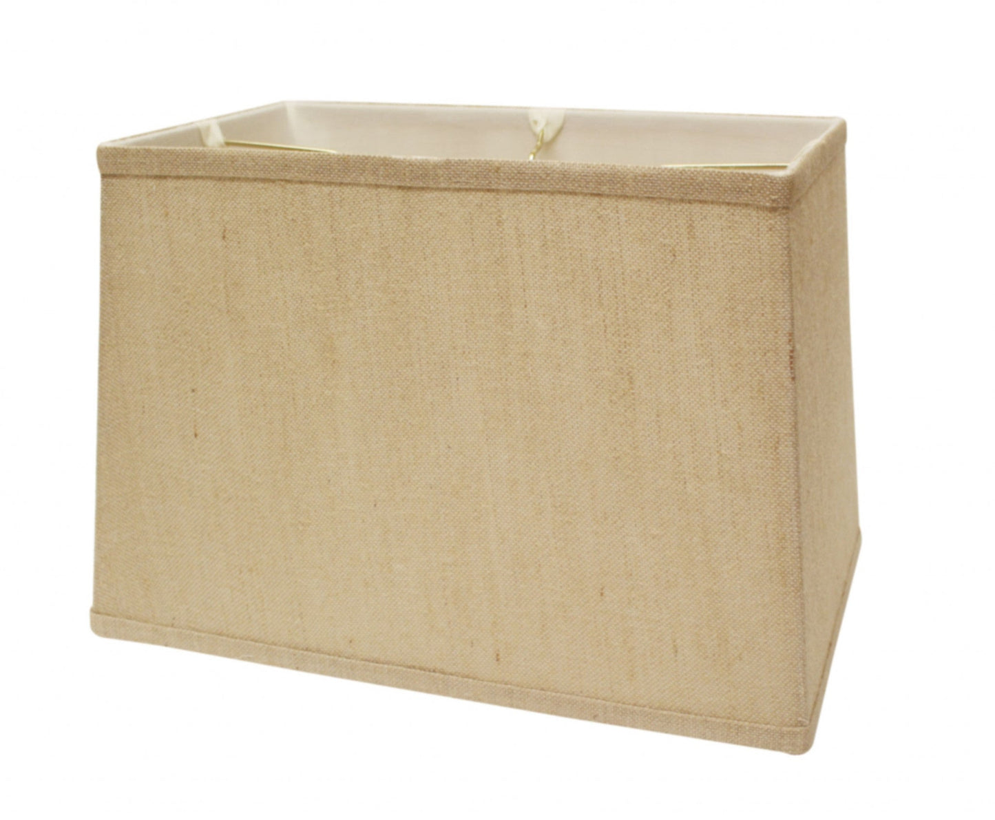 HomeRoots 16" Throwback Rectangle Burlap Lampshade With Golden Fiber Finish