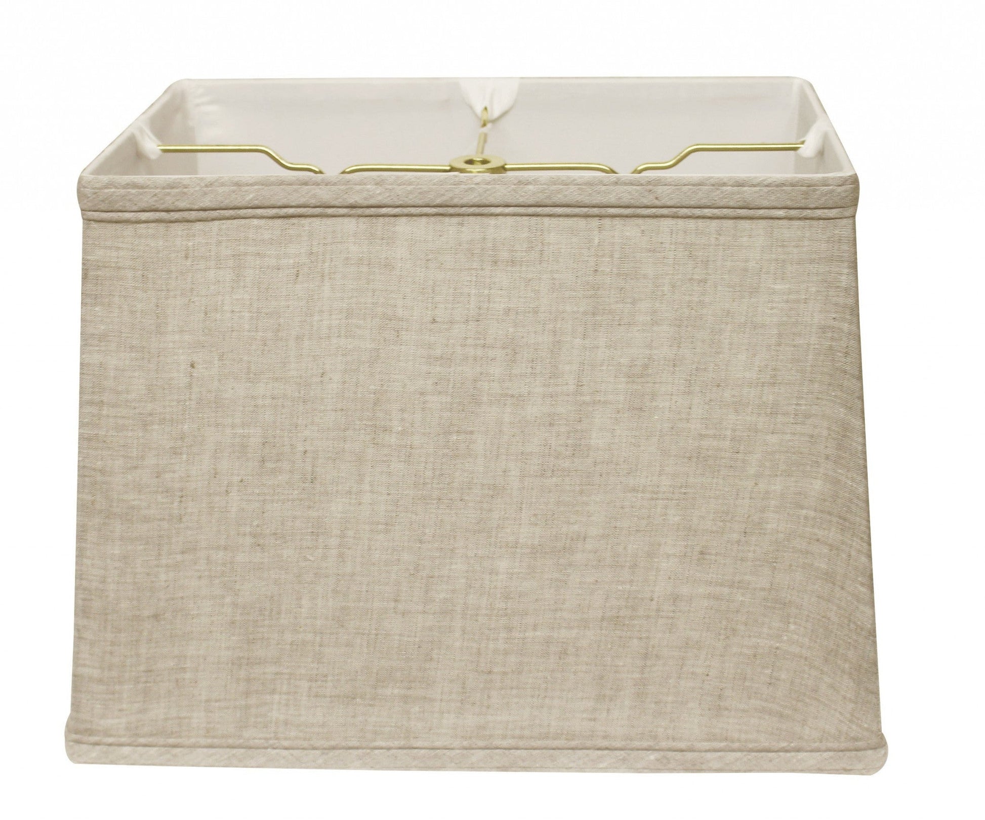 HomeRoots 16" Throwback Rectangle Linen Lampshade in Cream Finish