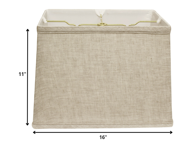 HomeRoots 16" Throwback Rectangle Linen Lampshade in Cream Finish