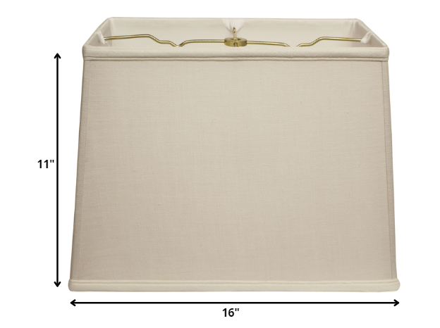HomeRoots 16" Throwback Rectangle Linen Lampshade in Off White Finish