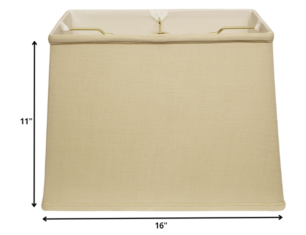 HomeRoots 16" Throwback Rectangle Linen Lampshade in Pale Brown Finish