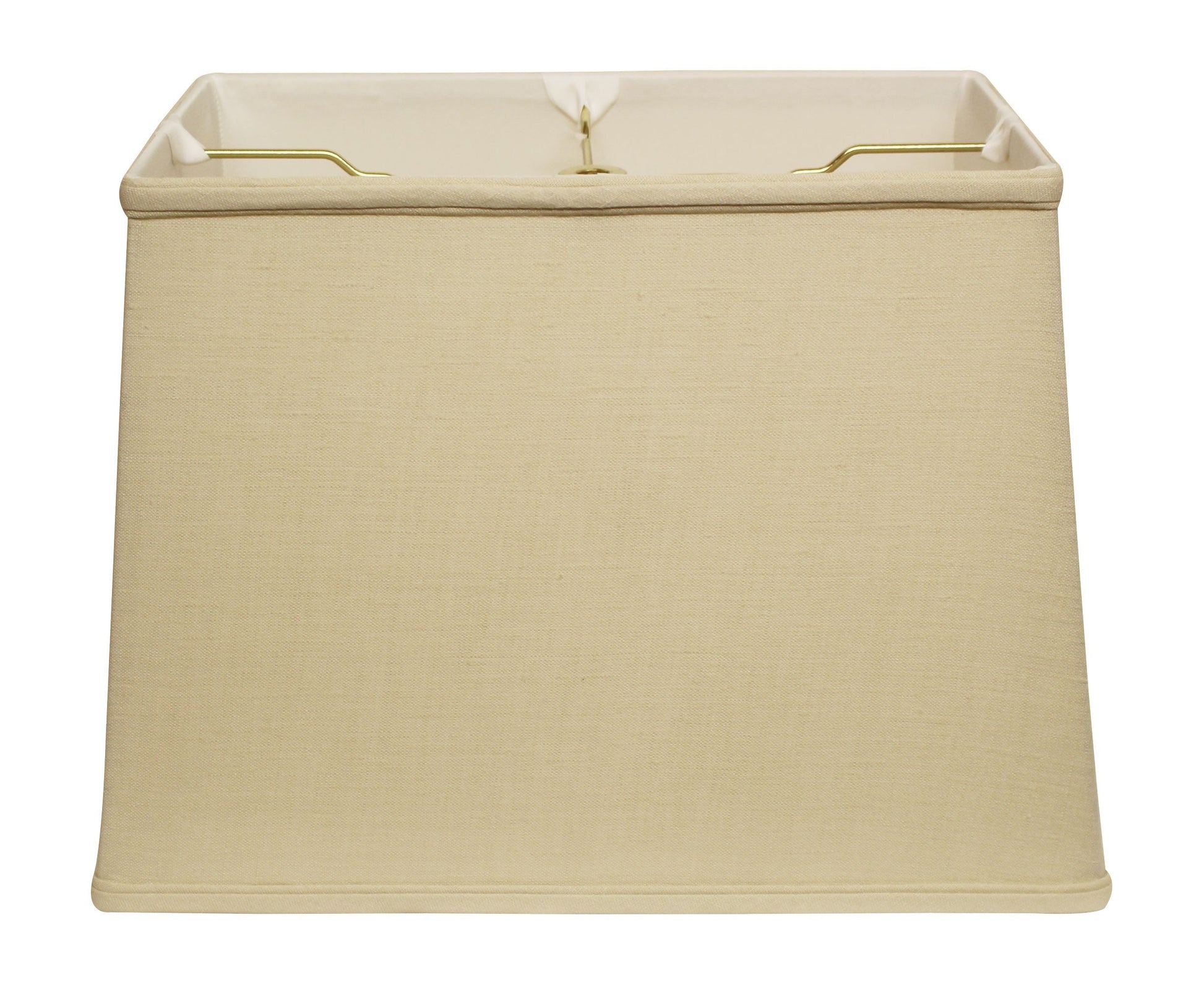 HomeRoots 16" Throwback Rectangle Linen Lampshade in Pale Brown Finish