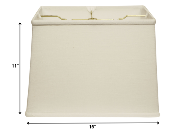 HomeRoots 16" Throwback Rectangle Linen Lampshade in White Finish