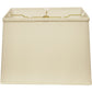 HomeRoots 16" Throwback Rectangle Pongee Silk Lampshade in Ivory Finish