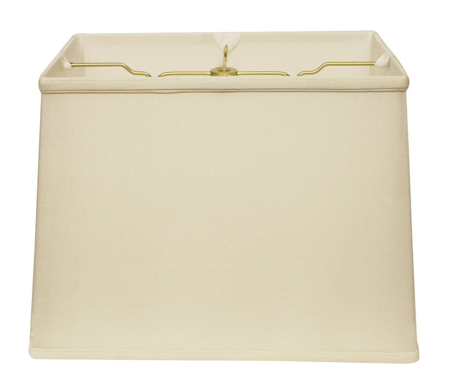 HomeRoots 16" Throwback Rectangle Pongee Silk Lampshade in Ivory Finish