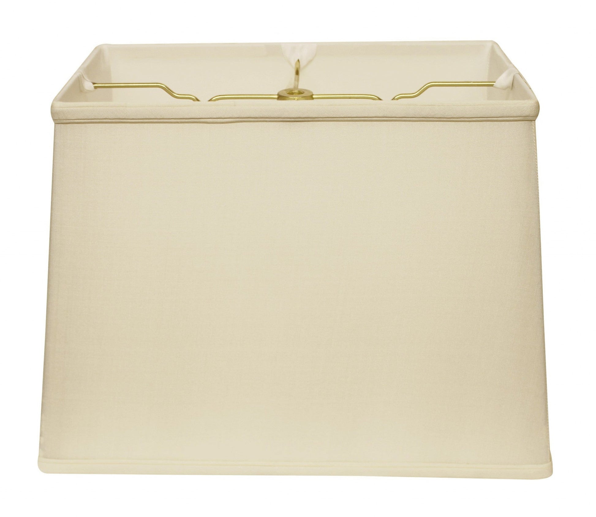 HomeRoots 16" Throwback Rectangle Pongee Silk Lampshade in Ivory Finish