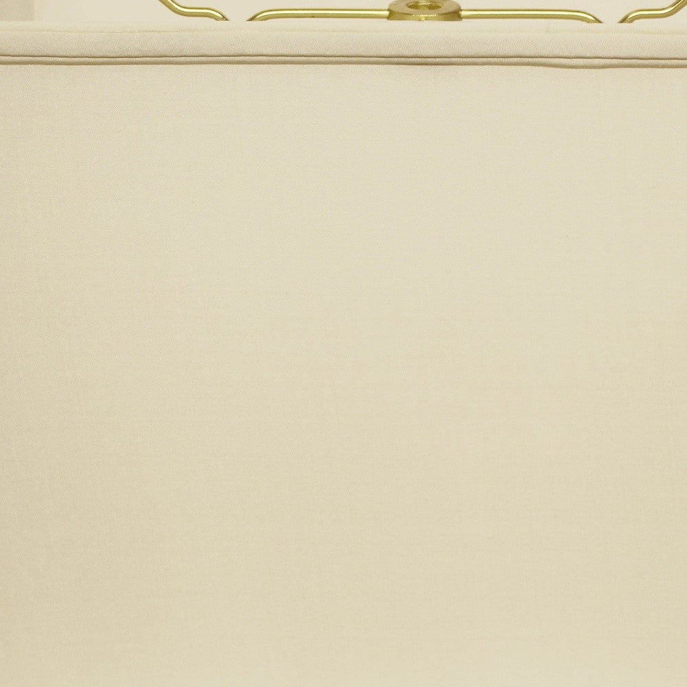 HomeRoots 16" Throwback Rectangle Pongee Silk Lampshade in Ivory Finish