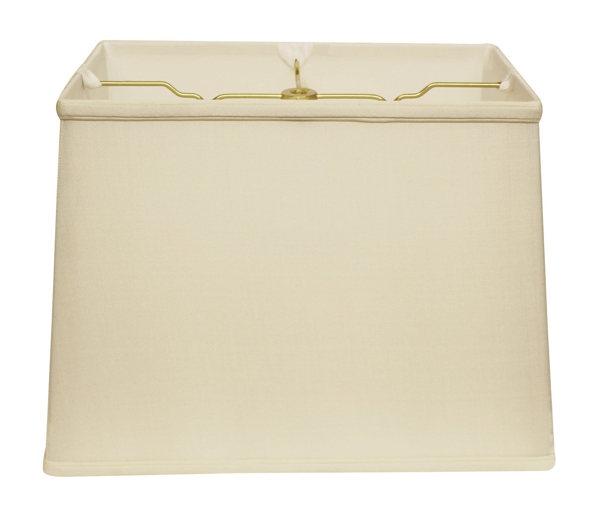 HomeRoots 16" Throwback Rectangle Pongee Silk Lampshade in Ivory Finish