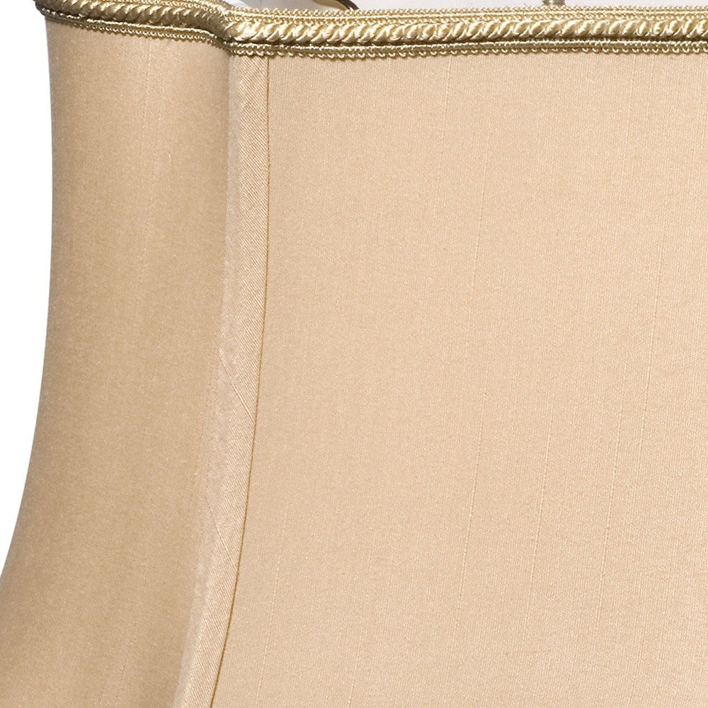HomeRoots 16" Vintage Premium Oblong Shantung Lampshade With Gold Finish