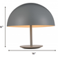 HomeRoots 16" x 16" x 16" Aluminum Table Lamp in Grey Finish