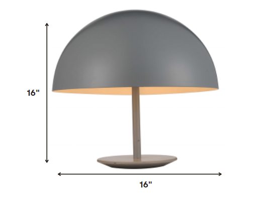 HomeRoots 16" x 16" x 16" Aluminum Table Lamp in Grey Finish