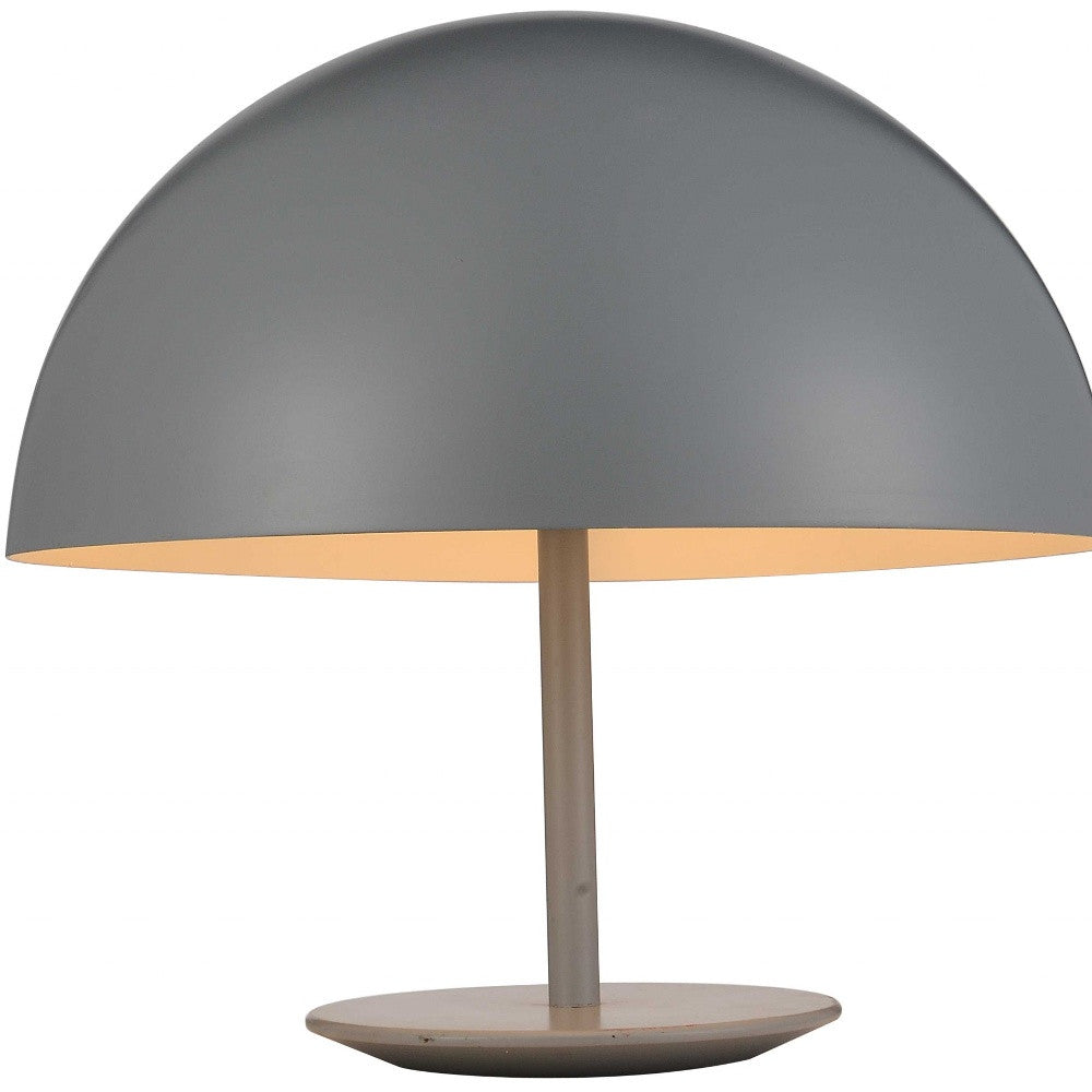 HomeRoots 16" x 16" x 16" Aluminum Table Lamp in Grey Finish