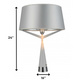HomeRoots 16" x 16" x 24" Carbon Steel Table Lamp in White Finish