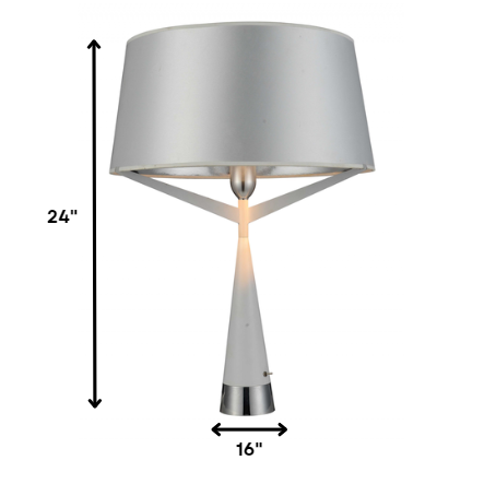 HomeRoots 16" x 16" x 24" Carbon Steel Table Lamp in White Finish