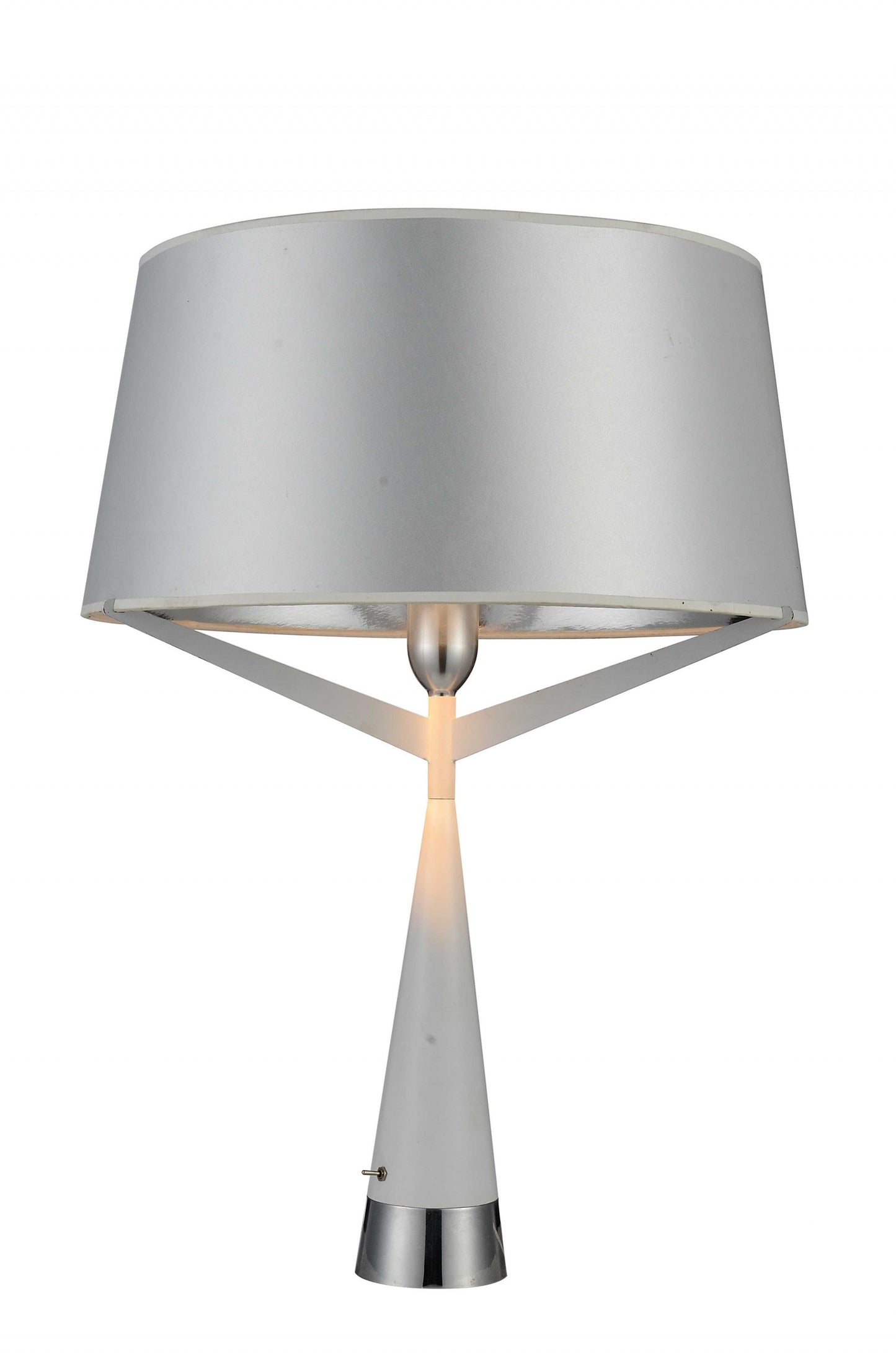 HomeRoots 16" x 16" x 24" Carbon Steel Table Lamp in White Finish