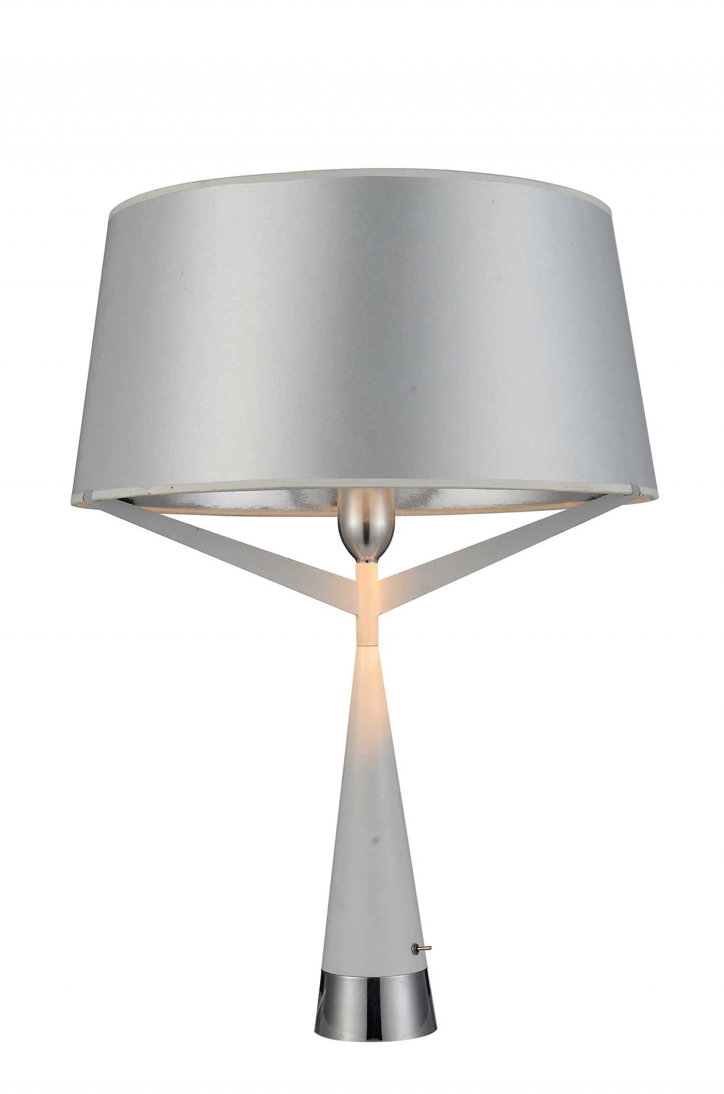 HomeRoots 16" x 16" x 24" Carbon Steel Table Lamp in White Finish