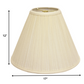 HomeRoots 17" Deep Cone Slanted Broadcloth Lampshade in Ivory Finish