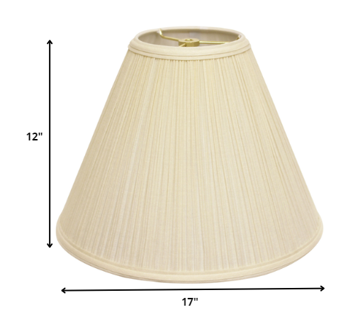 HomeRoots 17" Deep Cone Slanted Broadcloth Lampshade in Ivory Finish