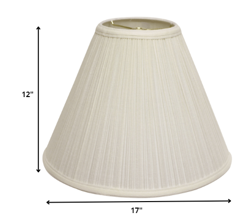 HomeRoots 17" Deep Cone Slanted Broadcloth Lampshade in White Finish
