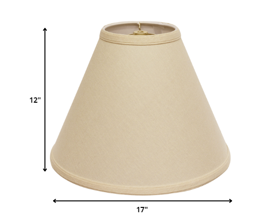 HomeRoots 17" Deep Cone Slanted Linen Lampshade With Parchment Beige Finish