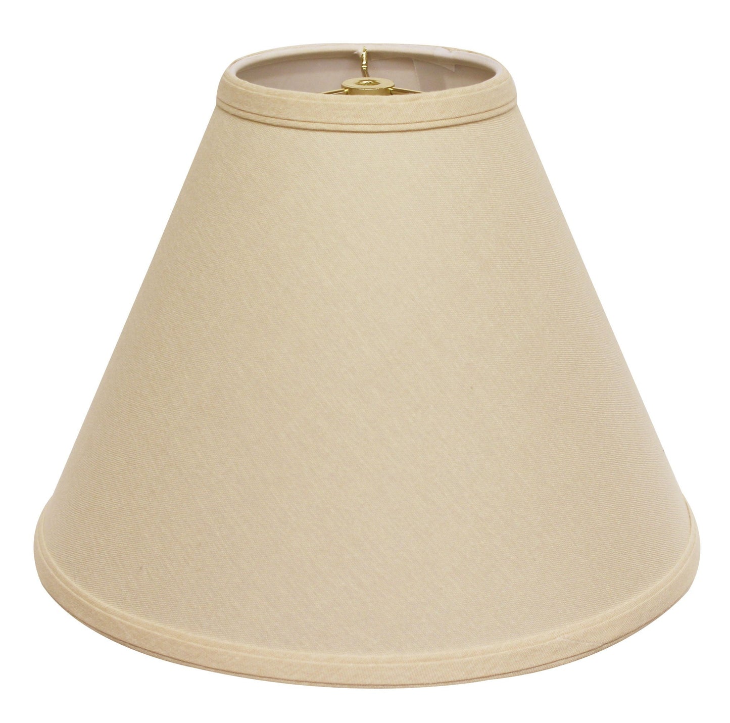 HomeRoots 17" Deep Cone Slanted Linen Lampshade With Parchment Beige Finish