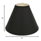 HomeRoots 17" Deep Cone Slanted No Shantung Lampshade in Jet Black Finish