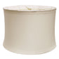 HomeRoots 17" Drum Trimmed Linen Lampshade in Snow Finish