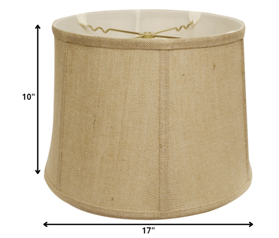 HomeRoots 17" Golden Fiber Throwback Drum Burlap Lampshade