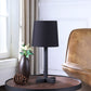 HomeRoots 17" Industrial Bedside Table Lamp With Empire Shade in Black Finish