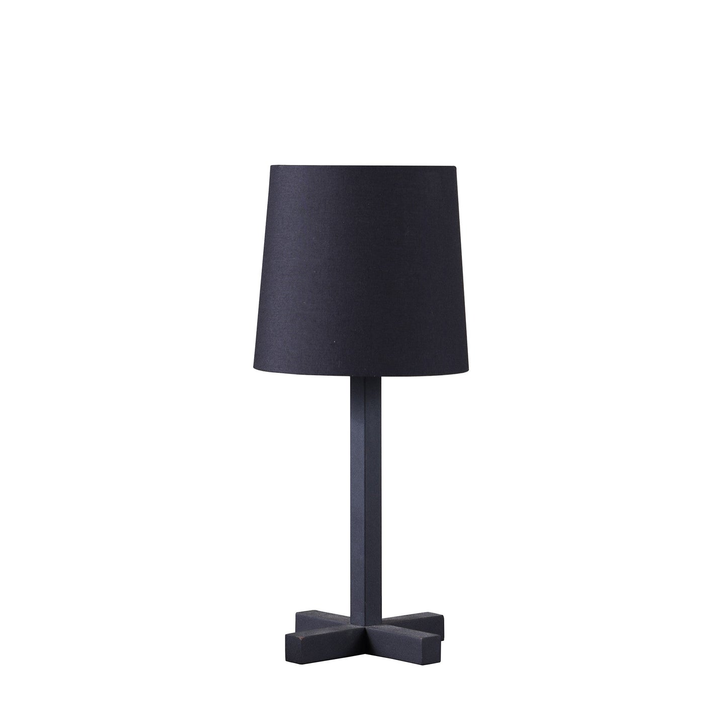 HomeRoots 17" Industrial Bedside Table Lamp With Empire Shade in Black Finish