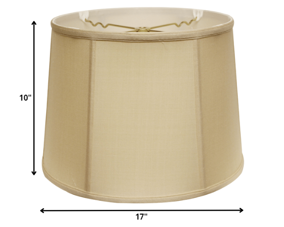HomeRoots 17" Inherent Throwback Drum Pongee Silk Lampshade