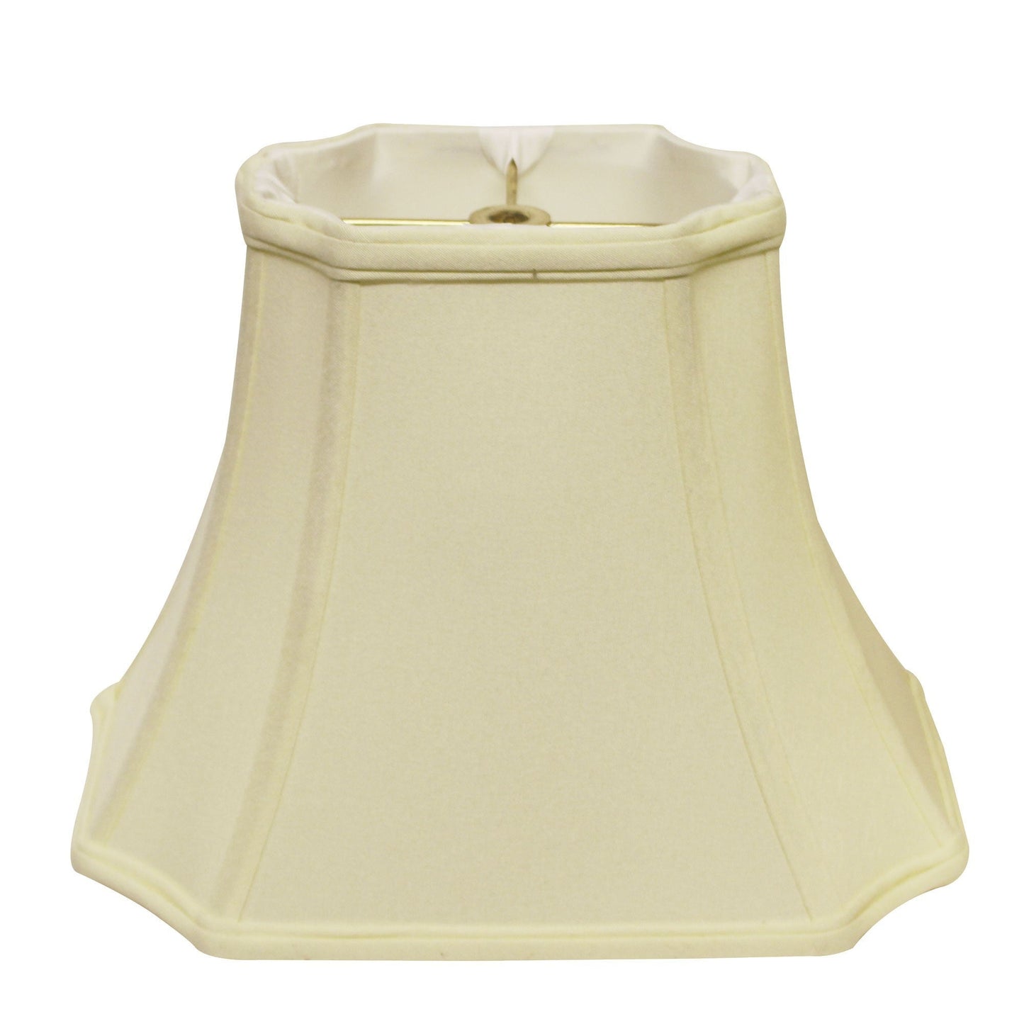 HomeRoots 17" Inverted Rectangle Shantung Lampshade in Ivory Finish