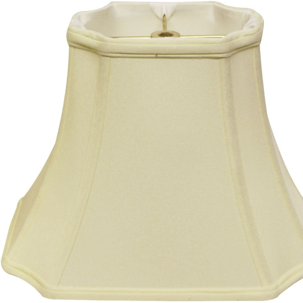 HomeRoots 17" Inverted Rectangle Shantung Lampshade in Ivory Finish